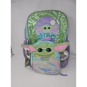 Star Wars Mandalorian Backpack Set With Lunch Bag. New with Tags. Girls